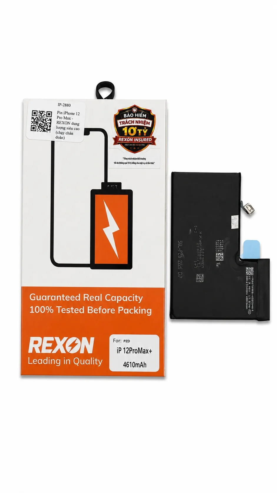 Pin iPhone 12 Pro Max dung lượng siêu cao - REXON  (Chạy chuẩn đoán)