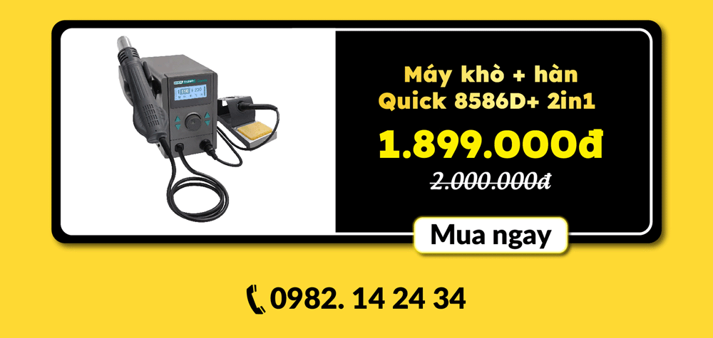 Máy khò + hàn Quick 8586D+ 2in1
