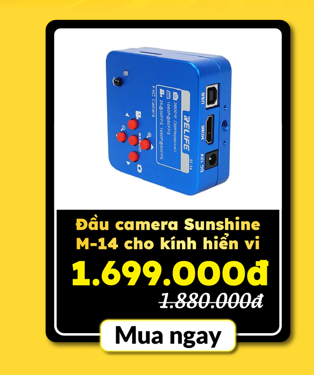 Đầu camera Sunshine M-14 cho kính hiển vi (3800W)