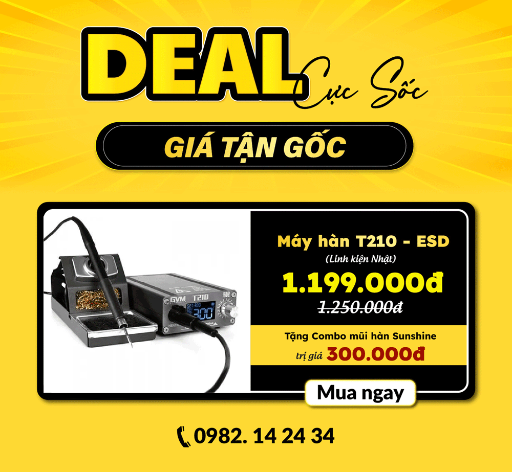 Máy hàn GVM T210 - ESD ( Linh Kiện Nhật)