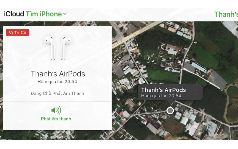cách tìm tai nghe AirPods bị mất