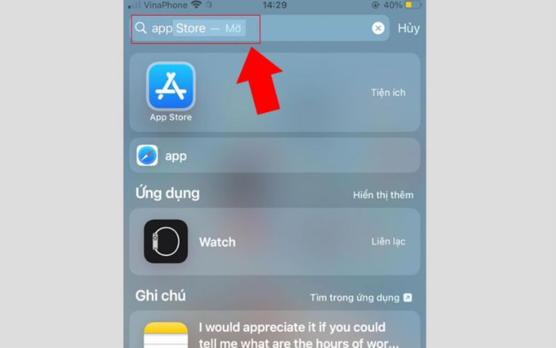 mất biểu tượng app store trên iphone
