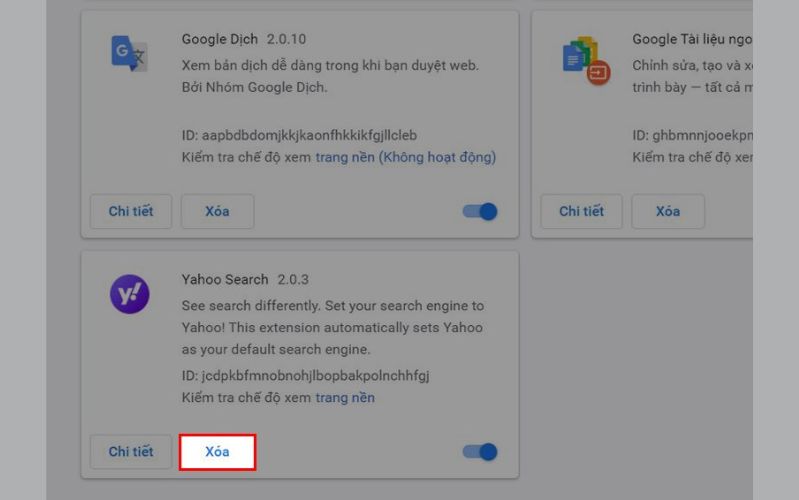 cách gỡ bỏ Yahoo Search trên Google Chrome