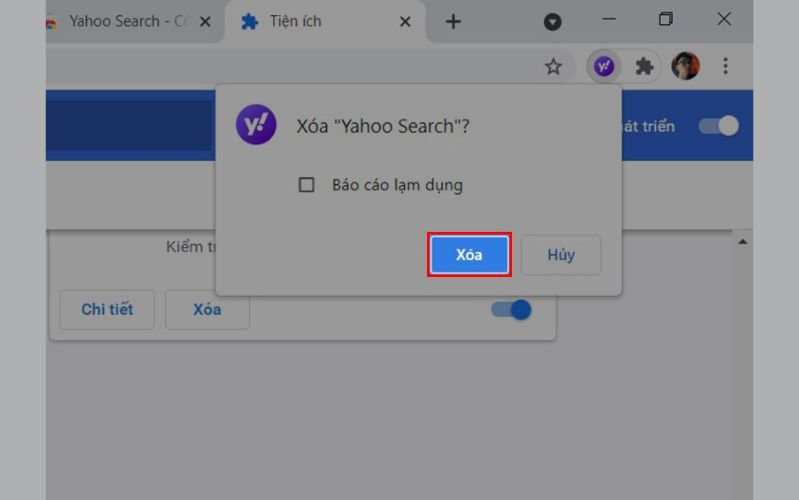 cách gỡ bỏ Yahoo Search trên Google Chrome