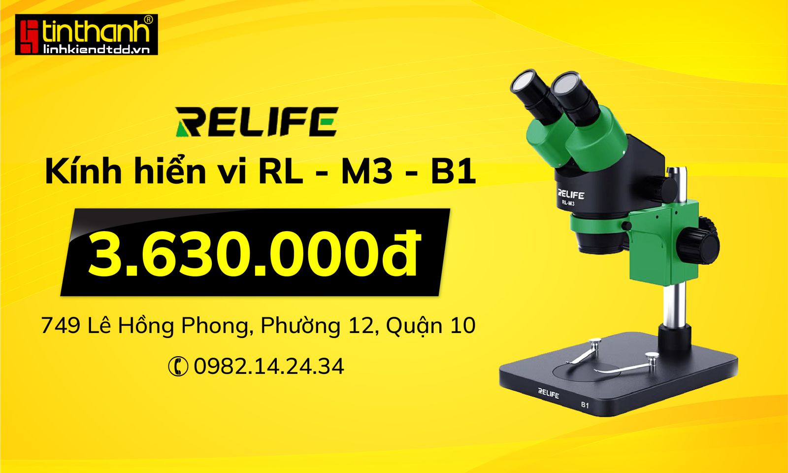 Kính hiển vi sửa điện thoại RELIFE RL-M3-B1 Kính hiển vi sửa điện thoại RELIFE RL-M3-B1