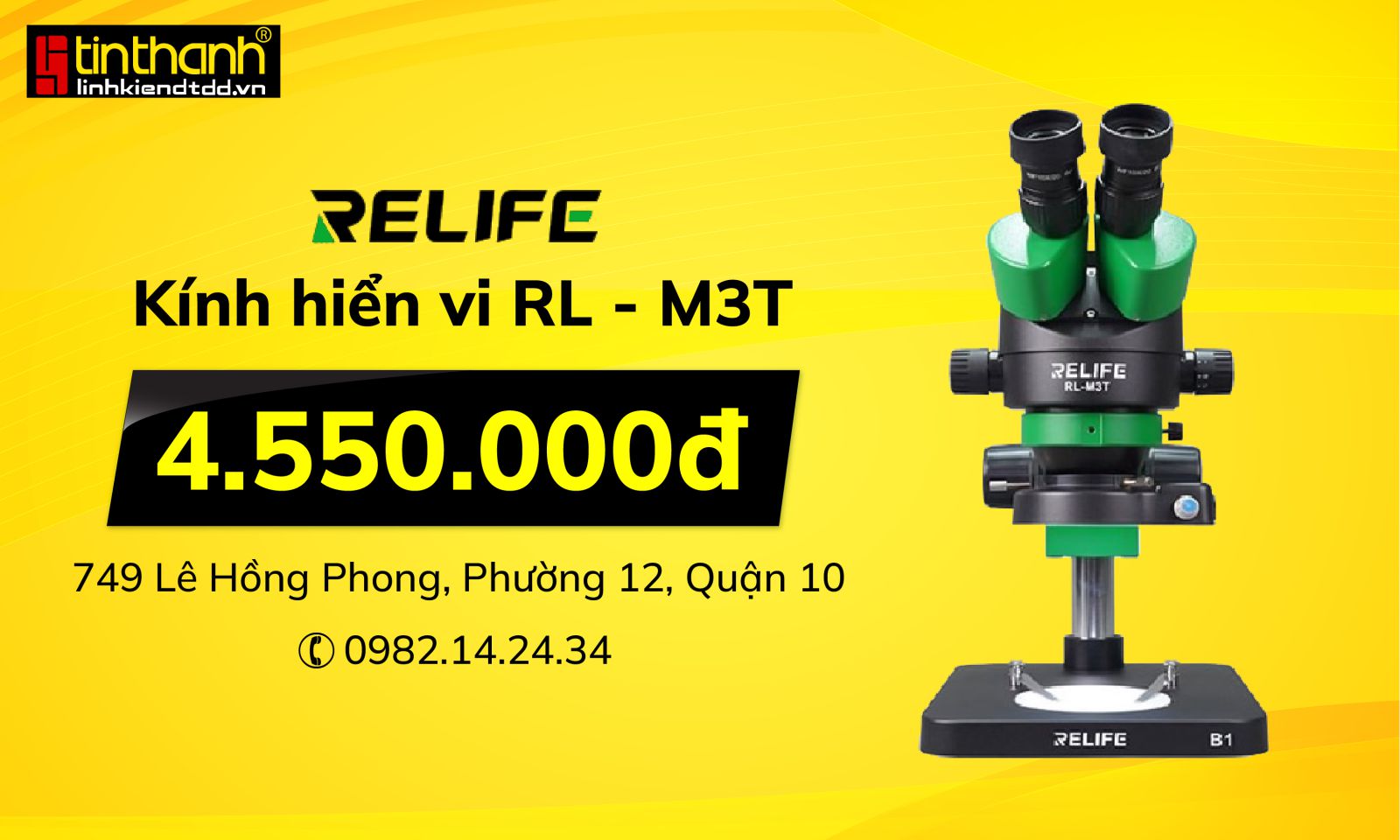 Kính hiển vi sửa điện thoại Relife RL-M3T Kính hiển vi sửa điện thoại Relife RL-M3T