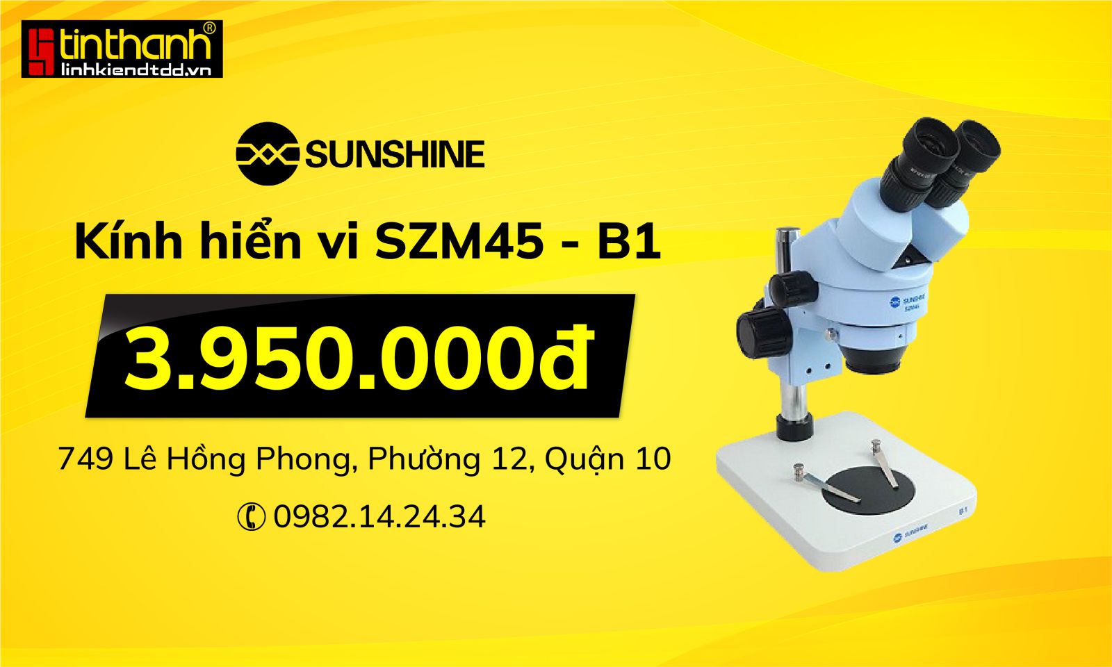 Kính hiển vi sửa điện thoại Sunshine - SZM45-B1 Kính hiển vi sửa điện thoại Sunshine - SZM45-B1