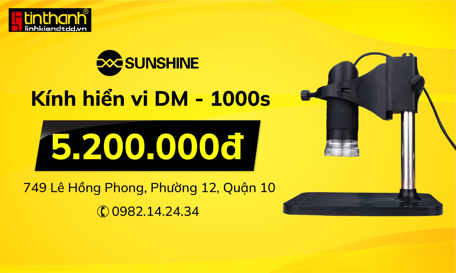 Kính hiển vi sửa điện thoại Sunshine DM-1000S Kính hiển vi sửa điện thoại Sunshine DM-1000S