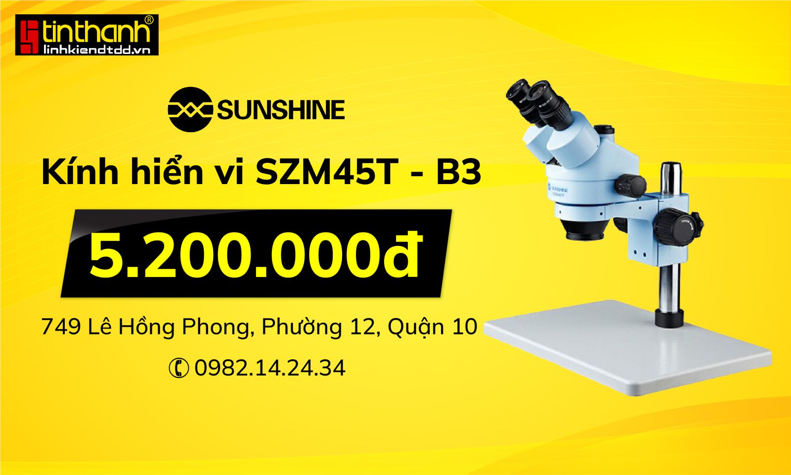 Kính hiển vi sửa điện thoại Sunshine SZM45T-B3 Kính hiển vi sửa điện thoại Sunshine SZM45T-B3