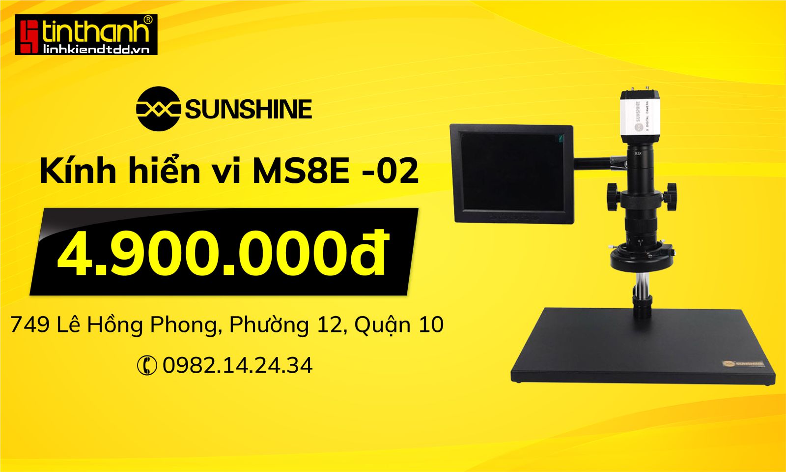 Kính hiển vi sửa điện thoại Sunshine MS8E-02 Kính hiển vi sửa điện thoại Sunshine MS8E-02