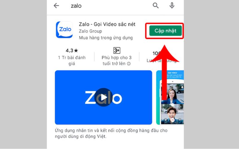 Nhấn Cập nhật