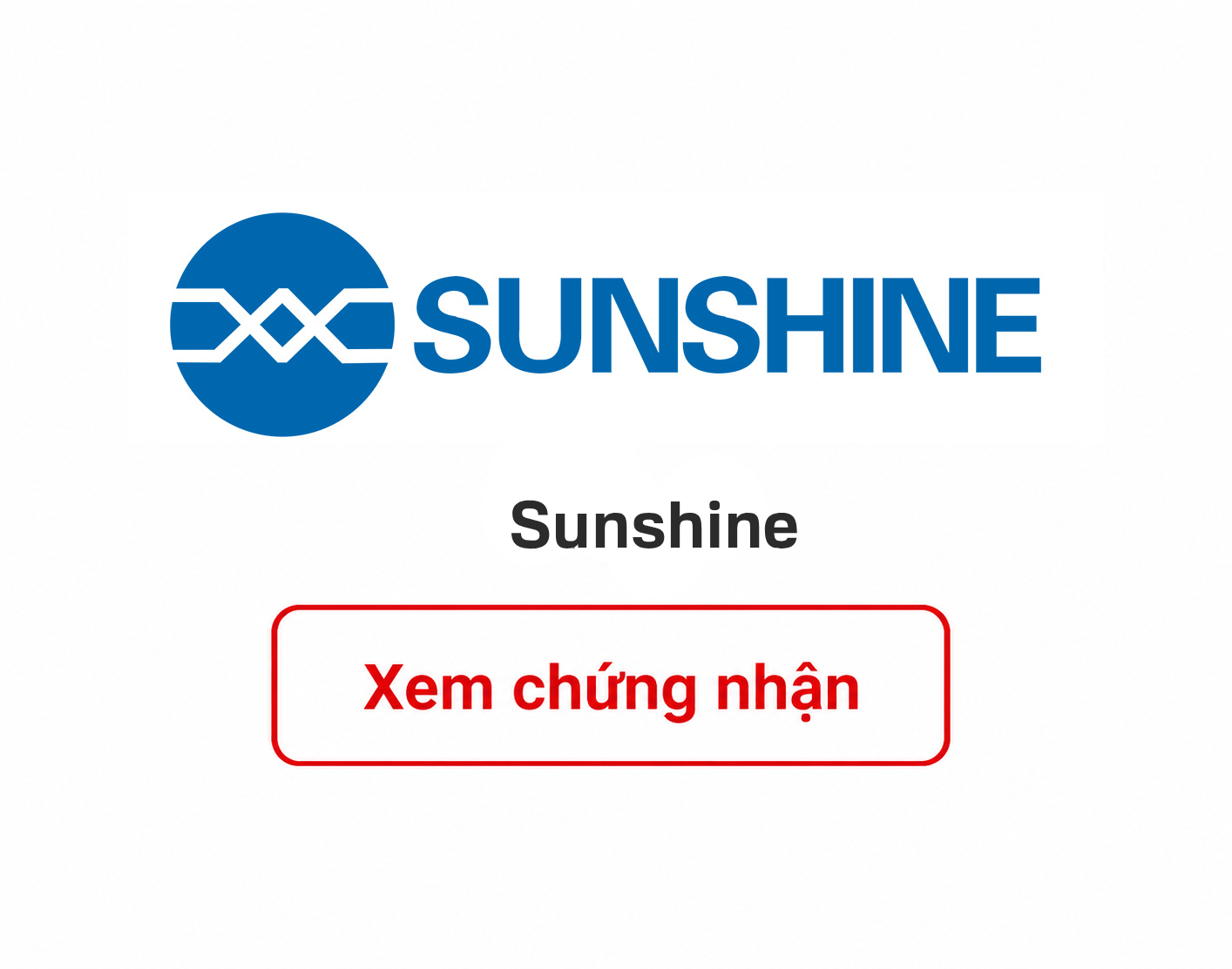 Chứng nhận chính hãng Sunshine 2026